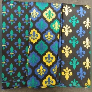 NEW 3 Pack Fleur-de-Lis Bandanas Fleur-de-Lis Scarf Fleur-de-Lis Handkerchief